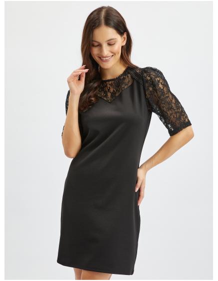 Čierne dámske šaty s čipkou