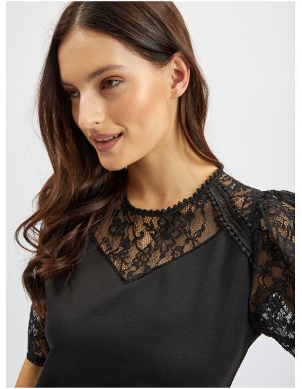 Čierne dámske šaty s čipkou
