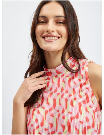 Růžová dámská vzorovaná halenka