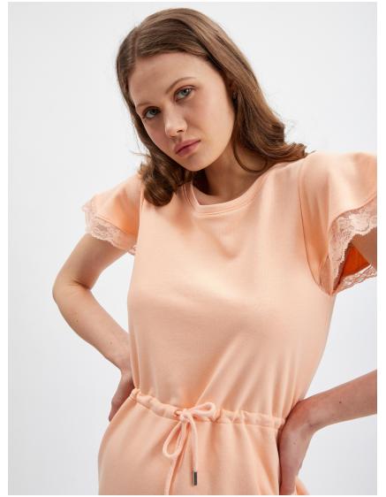 Meruňkové dámské mikinové šaty