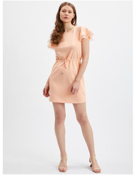 Meruňkové dámské mikinové šaty