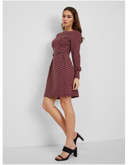 Červené dámské vzorované šaty