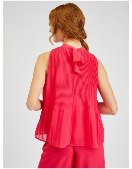 Tmavě růžová dámská plisovaná halenka