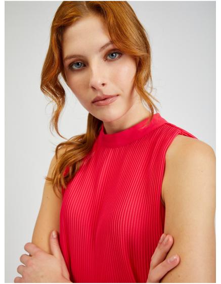 Tmavě růžová dámská plisovaná halenka