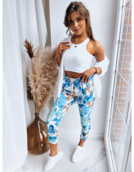 Dámské kalhoty FLOWER GARDEN modré