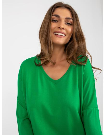 Női blúz szívecskés nyakkivágással MILENA zöld