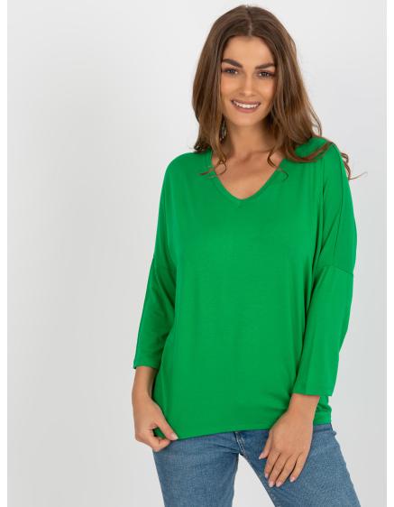 Női blúz szívecskés nyakkivágással MILENA zöld