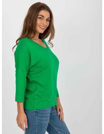 Női blúz szívecskés nyakkivágással MILENA zöld