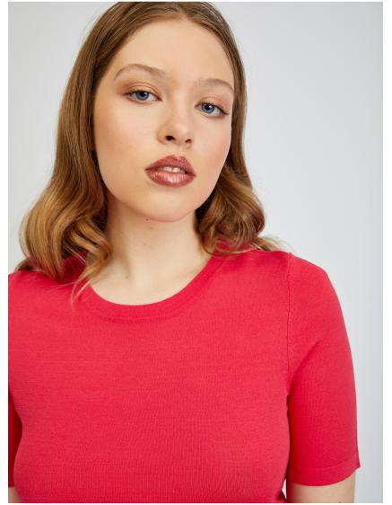 Tmavoružové dámske tričko so svetrom