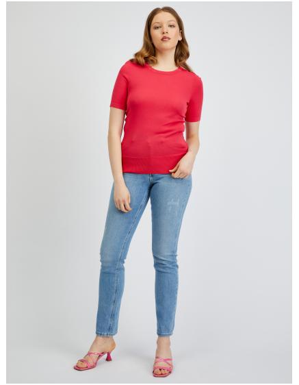 Tmavoružové dámske tričko so svetrom