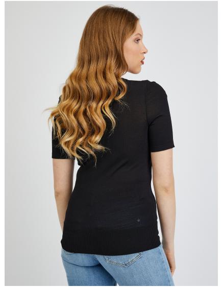 Čierna dámska košeľa so svetrom