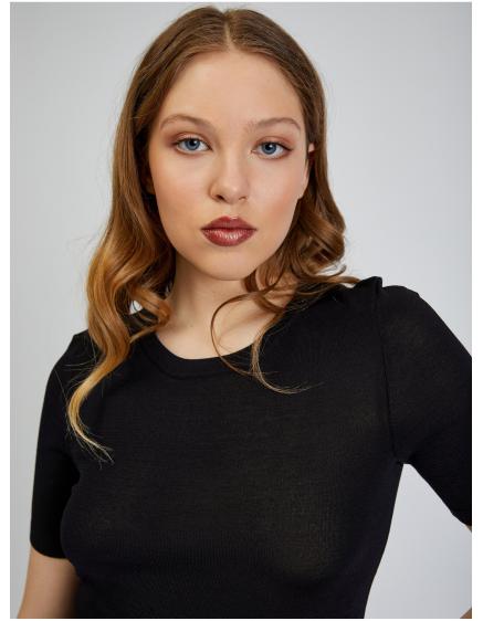 Čierna dámska košeľa so svetrom