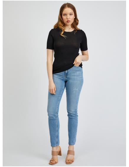 Čierna dámska košeľa so svetrom