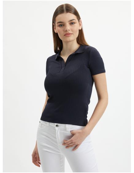 Sötétkék női kötött póló