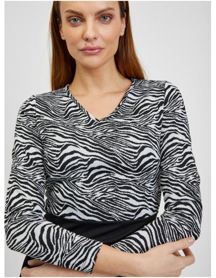 Bielo-čierne dámske vzorované šaty