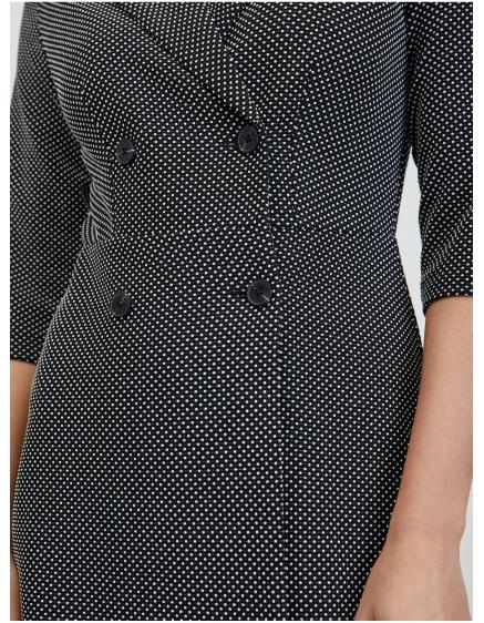 Bílo-černé dámské vzorované šaty