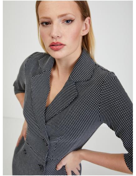 Bílo-černé dámské vzorované šaty