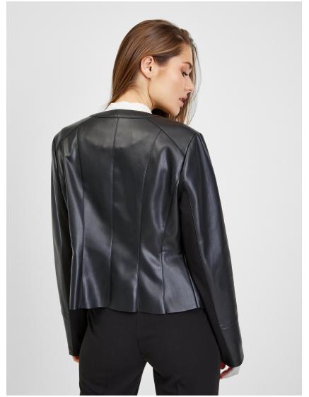 Černá dámská koženková bunda