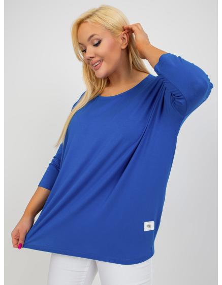 Női plus size basic viszkóz blúz GIGA sötétkék