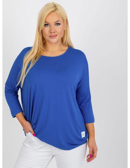 Női plus size basic viszkóz blúz GIGA sötétkék