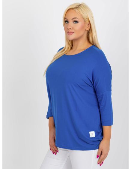 Női plus size basic viszkóz blúz GIGA sötétkék
