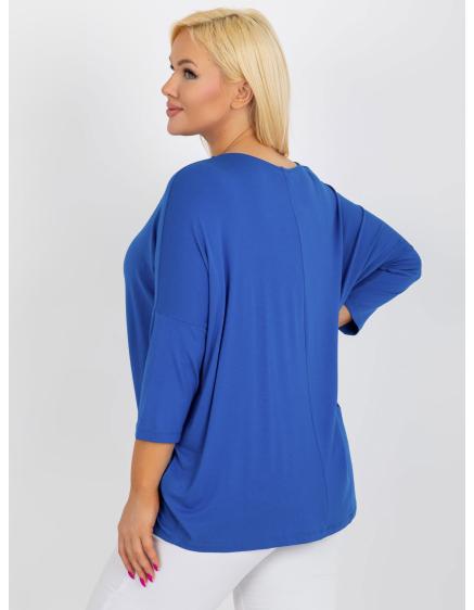 Női plus size basic viszkóz blúz GIGA sötétkék