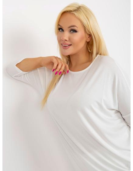 Dámská halenka basic s 3/4 rukávy plus size MODINA ecru