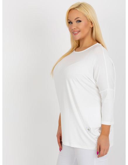 Dámská halenka basic s 3/4 rukávy plus size MODINA ecru