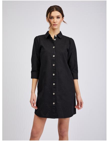 Čierne dámske džínsové šaty