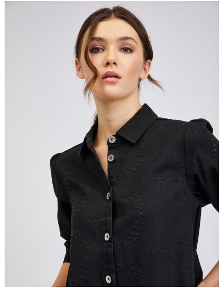 Čierne dámske džínsové šaty