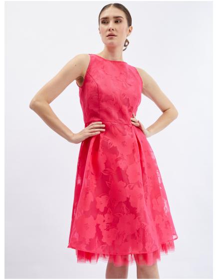 Sötét rózsaszín női ruha díszes részletekkel