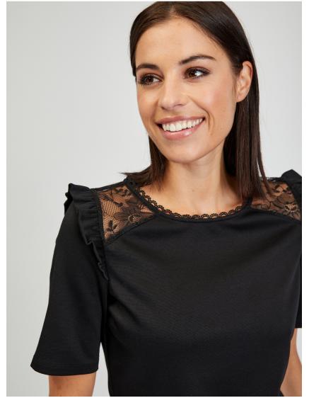 Čierna dámska košeľa s rozparkom na chrbte