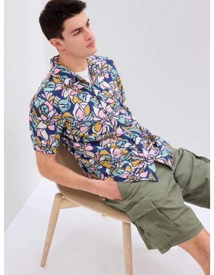 Lněná vzorovaná košile