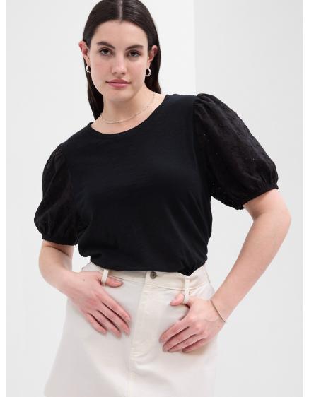 Tričko s čipkovanými rukávmi