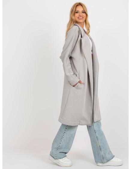 Női kabát zárás nélkül EORMI szürke