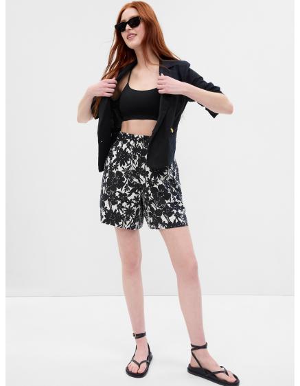 Ľanové vzorované šortky