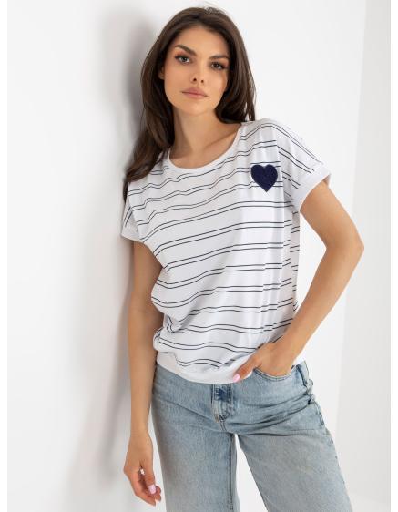 Dámska pruhovaná bavlnená blúzka ELIZBETA biela a modrá