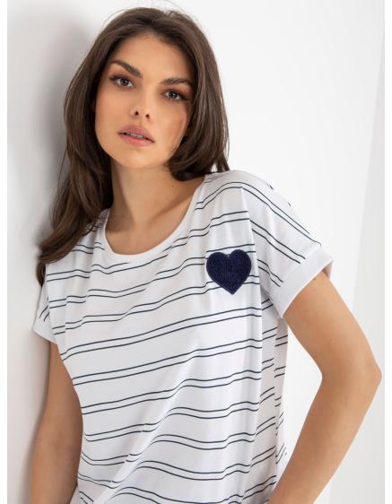 Dámska pruhovaná bavlnená blúzka ELIZBETA biela a modrá