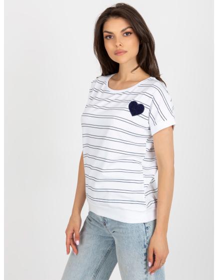 Dámska pruhovaná bavlnená blúzka ELIZBETA biela a modrá