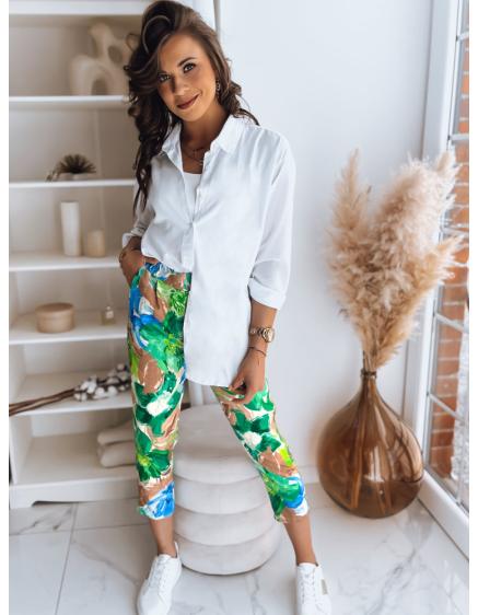 Dámské kalhoty FLOWER GARDEN zelené