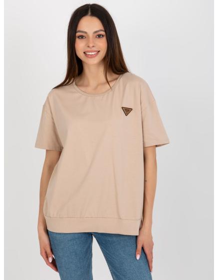 Dámská halenka s krátkými rukávy oversize MARTA béžová  