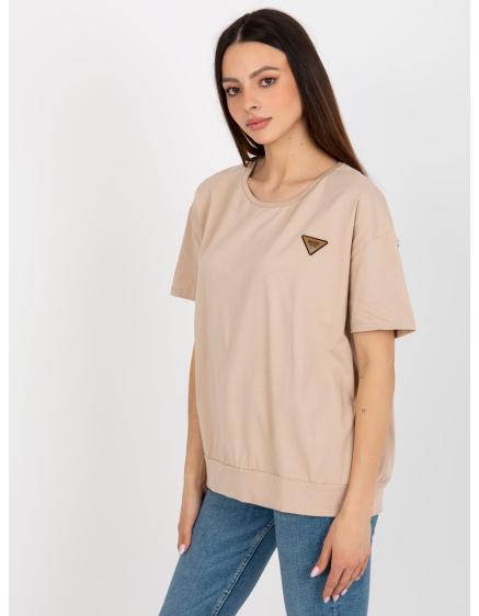 Dámská halenka s krátkými rukávy oversize MARTA béžová  