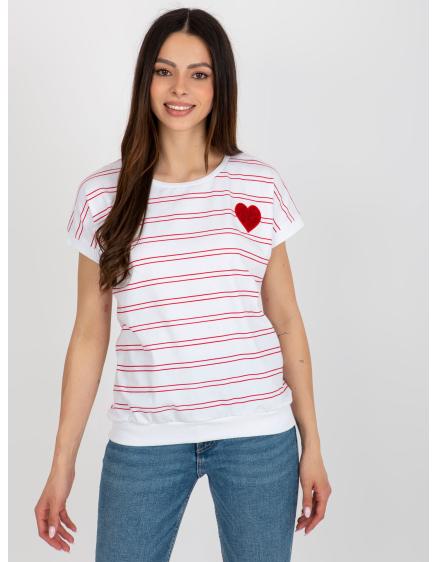 Dámska blúzka s krátkym rukávom ANGELA červená a biela