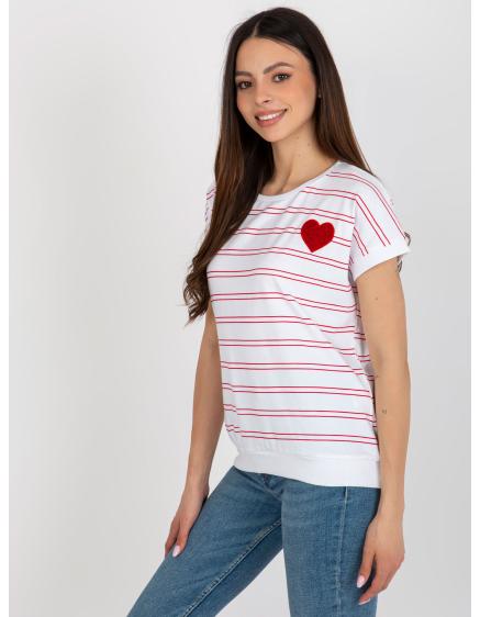 Dámska blúzka s krátkym rukávom ANGELA červená a biela