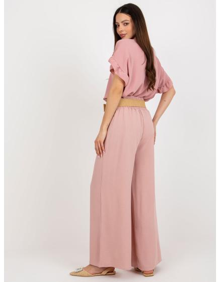 Női nadrág SERENA világos rózsaszín övvel