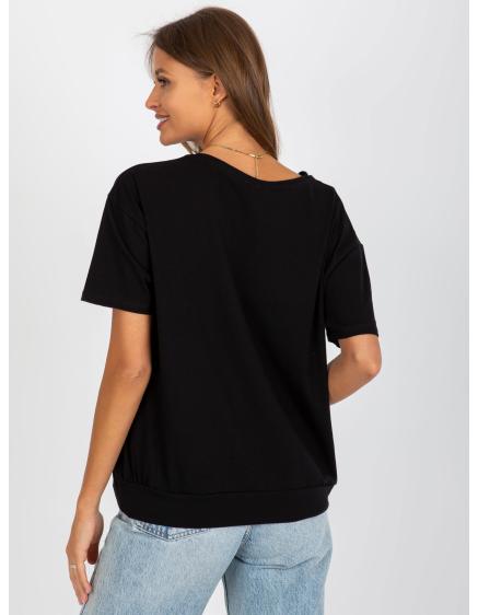 Dámská halenka s kulatým výstřihem oversize DUNGA černá  