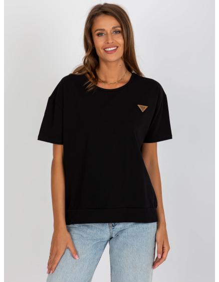 Dámská halenka s kulatým výstřihem oversize DUNGA černá  