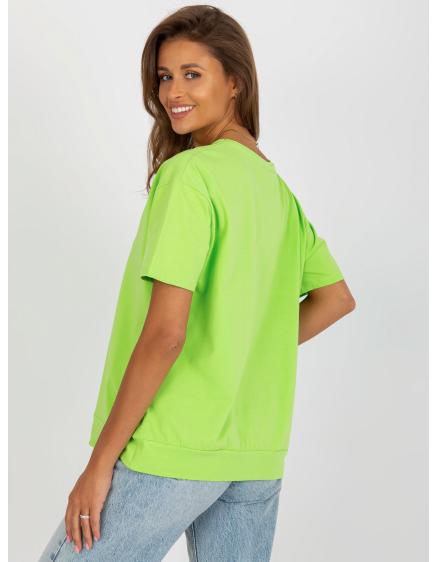 Dámská halenka s kulatým výstřihem oversize DONGA limetkově zelená  
