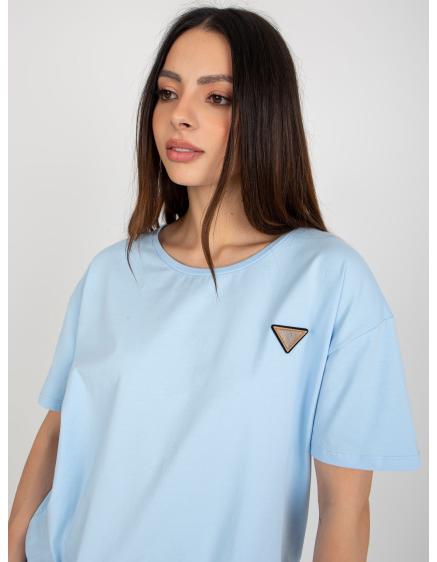 Dámská halenka s našitou kapsou oversize HOA světle modrá  