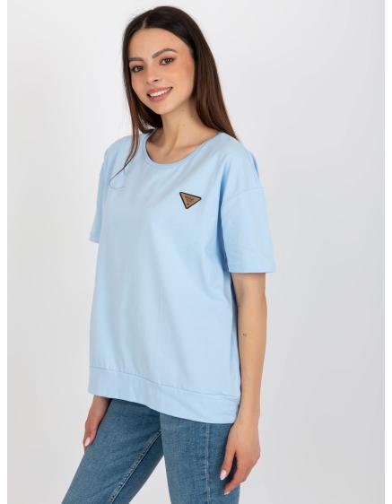 Dámská halenka s našitou kapsou oversize HOA světle modrá  